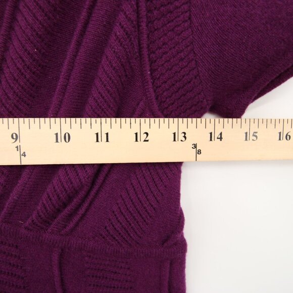 Catherine Malandrino Purple 100% Cashmere Dress Size Small V-Neck Crochet - Picture 5 of 7